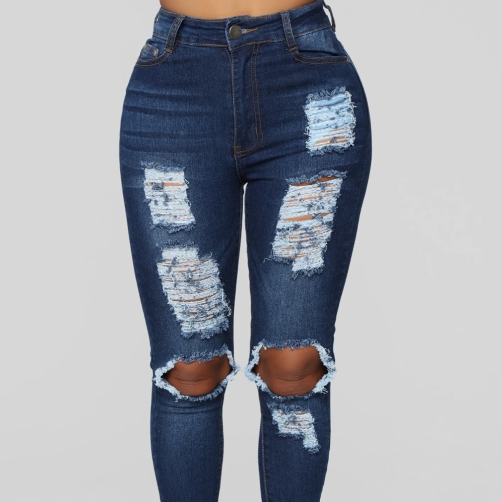 Say Yes To Distress Jeans - Dark Denim